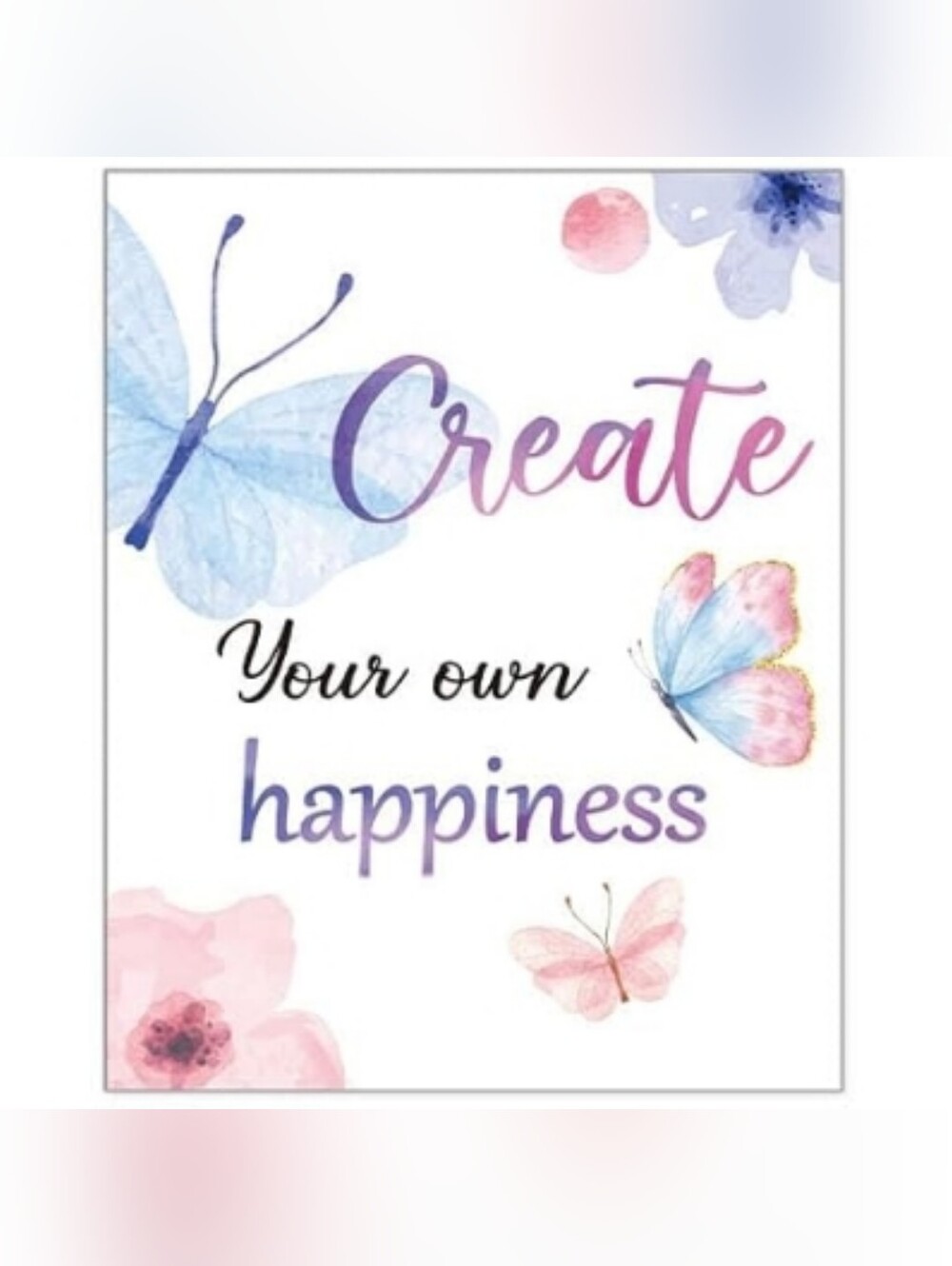 🚨5/$25 "Happiness" Inspirational Butterfly Quote Wall Art  8" x 10"